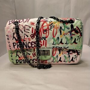 Multicolor Graffiti Print Women's Purse